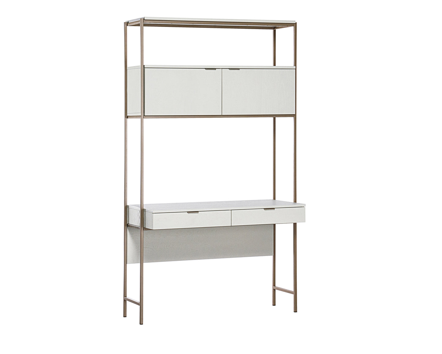 NAHLA AMBROSE MODULAR WALL DESK - CHAMPAGNE GOLD - CREAM