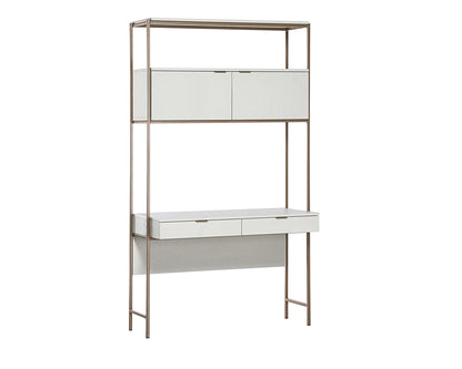 NAHLA AMBROSE MODULAR WALL DESK - CHAMPAGNE GOLD - CREAM