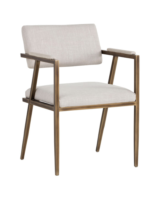 NAHLA VENTOUZ DINING ARMCHAIR - BEIGE LINEN