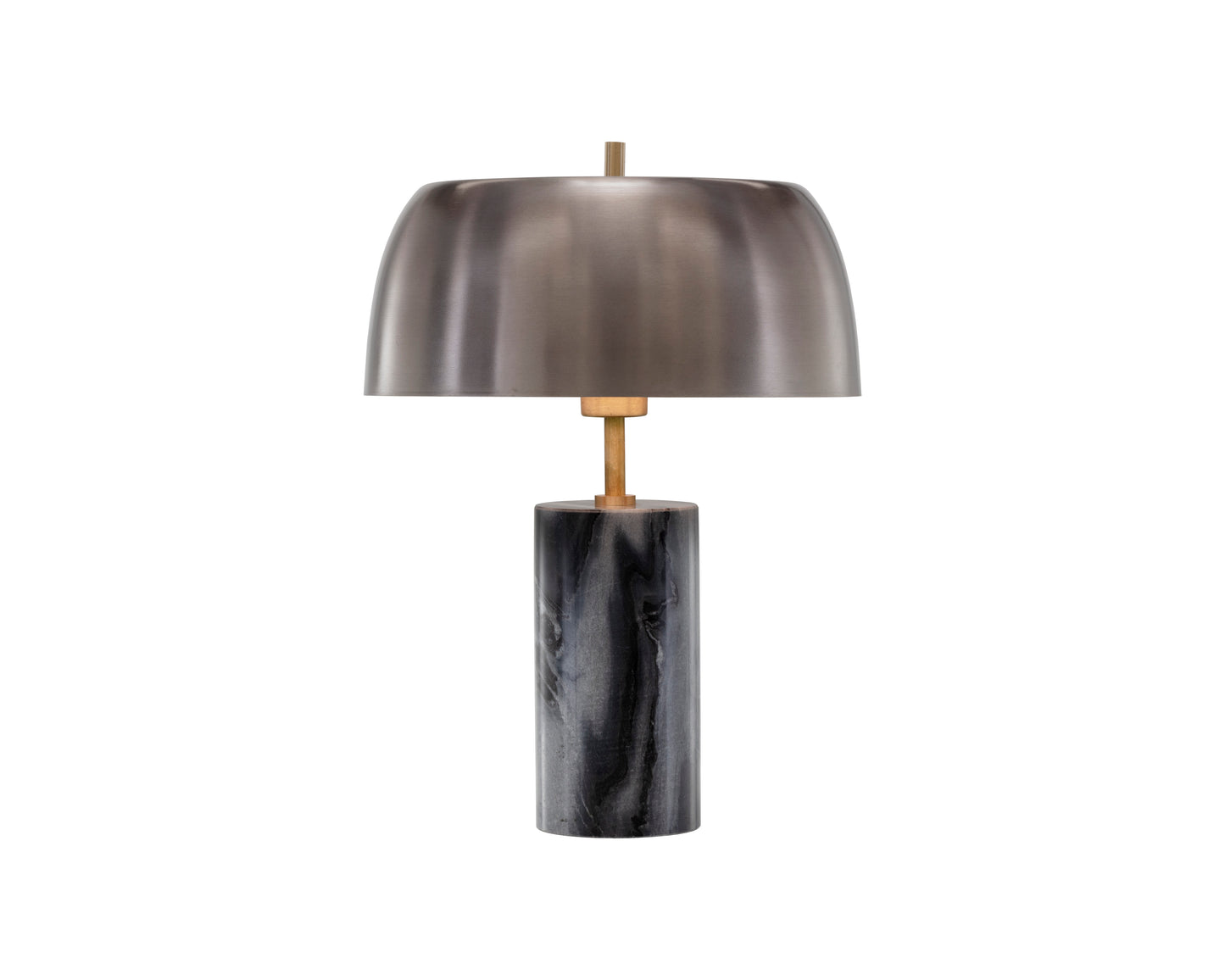 NAHLA ALUDRA TABLE LAMP - GREY MARBLE - ANTIQUE SILVER