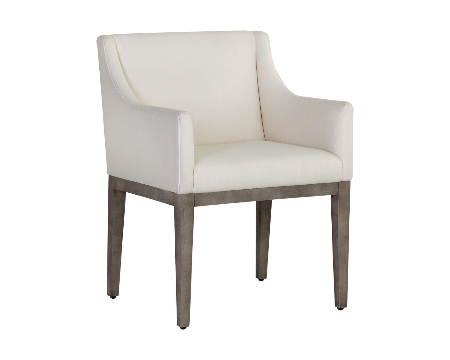 NAHLA MALIK DINING ARMCHAIR - ASH GREY - LINOSO IVORY