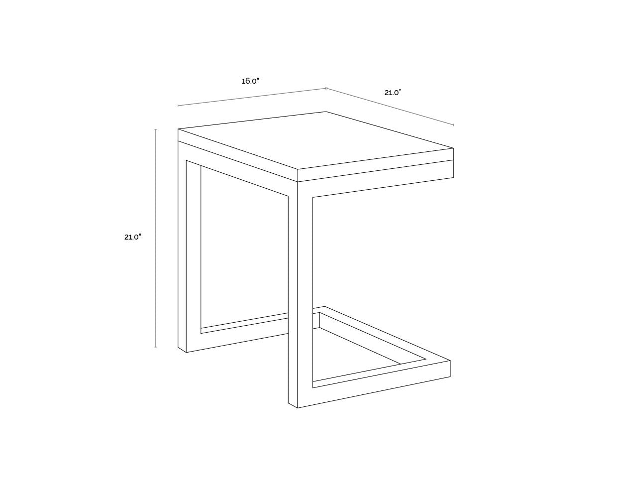 NAHLA GENEVE C-SHAPED END TABLE