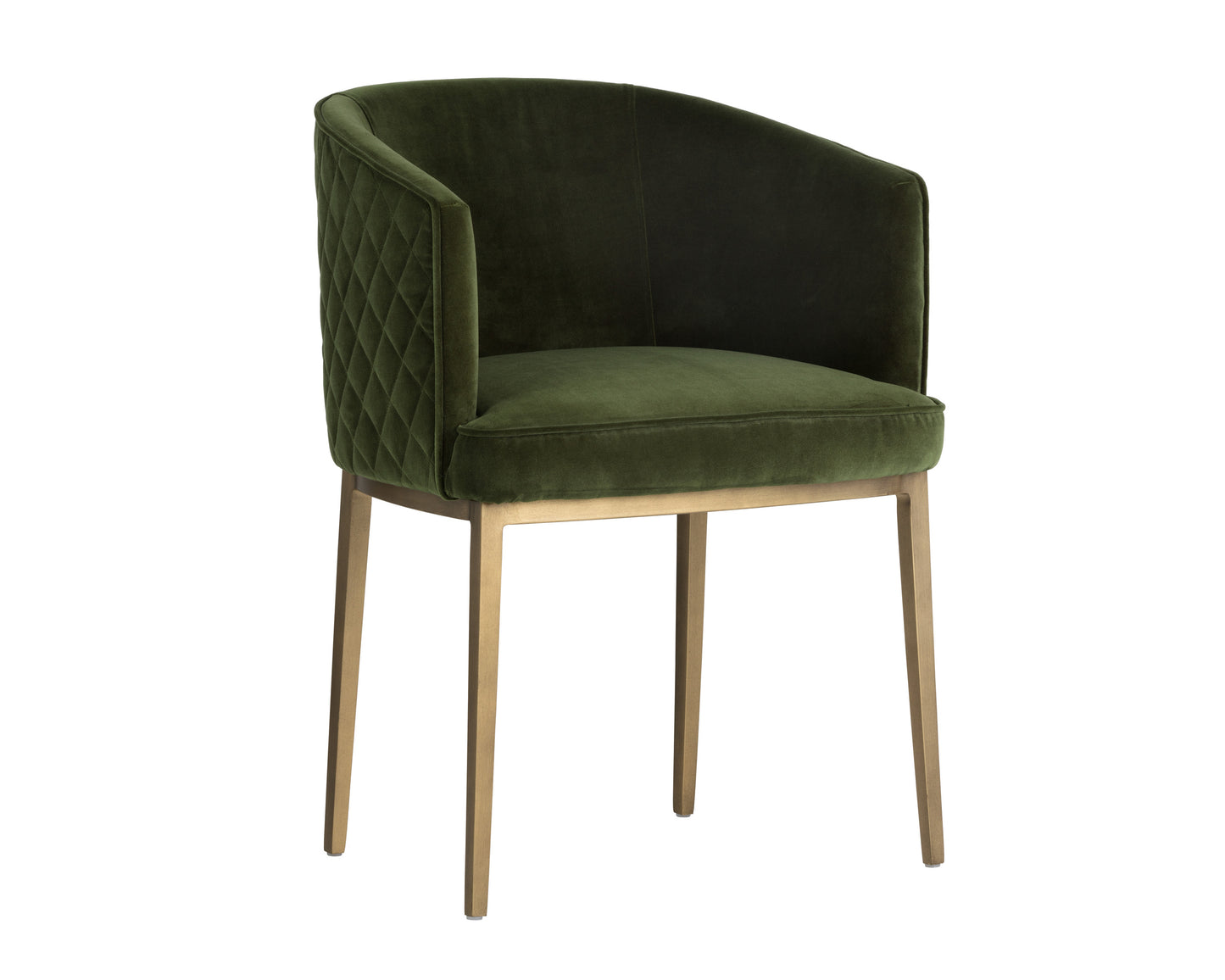 NAHLA CORNELLA DINING ARMCHAIR - FOREST GREEN