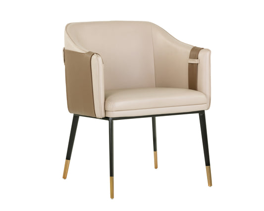 NAHLA CARTER DINING ARMCHAIR - NAPA BEIGE / NAPA TAN