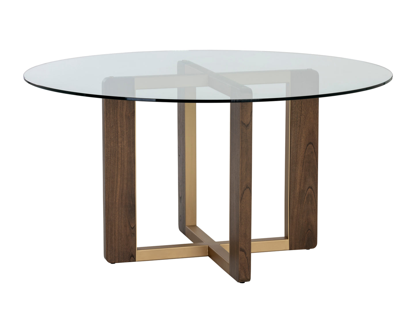 NAHLA REJANE DINING TABLE BASE - GOLD - RAW UMBER