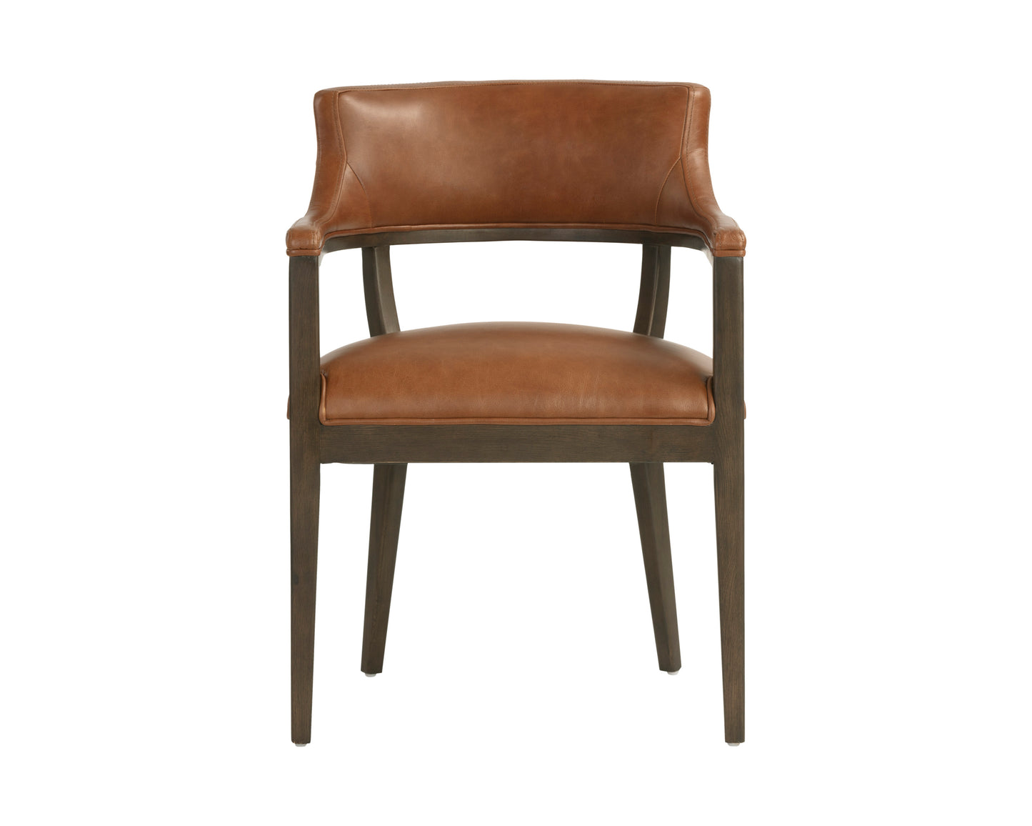 NAHLA BRYLEA DINING ARMCHAIR - BROWN - SHALIMAR TOBACCO LEATHER