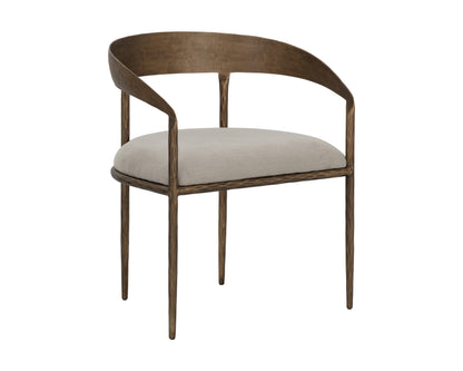 NAHLA ZANATTA DINING ARMCHAIR - ZENITH TAUPE GREY