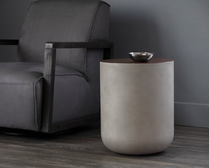 NAHLA DIAZ END TABLE - GREY - WOOD GRAIN BROWN