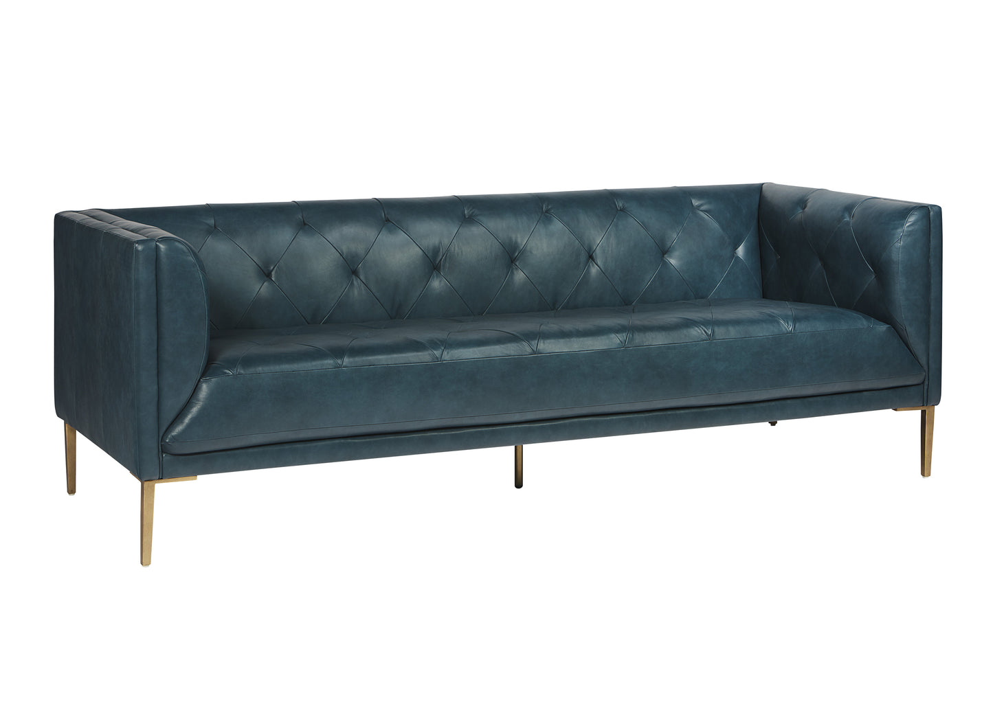 NAHLA WESTIN SOFA - VINTAGE PEACOCK LEATHER