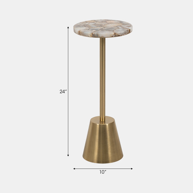 Agate Top Polished Edge Accent Table