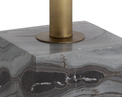 NAHLA KATA BAR TABLE - GREY MARBLE