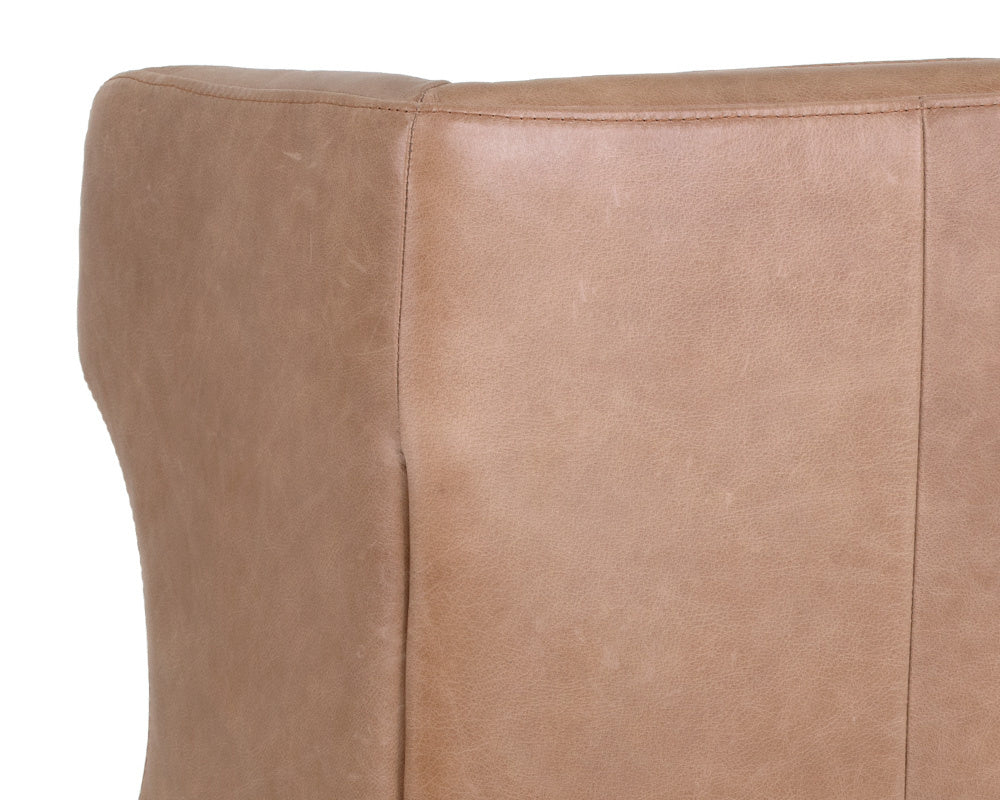 NAHLA VIRGIL LOUNGE CHAIR - MARSEILLE CAMEL LEATHER