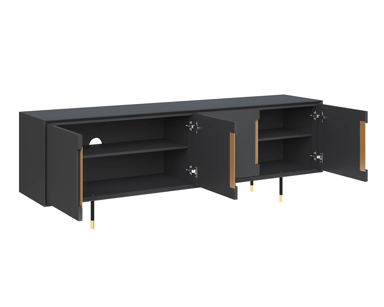 NAHLA DANBURY MEDIA CONSOLE AND CABINET - SLATE NAVY