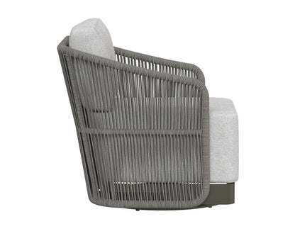 NAHLA ALLARIZ SWIVEL ARMCHAIR - WARM GREY - GRACEBAY LIGHT GREY