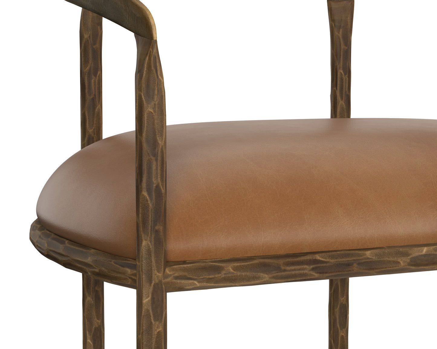 NAHLA ZANATTA DINING ARMCHAIR - TAN LEATHER