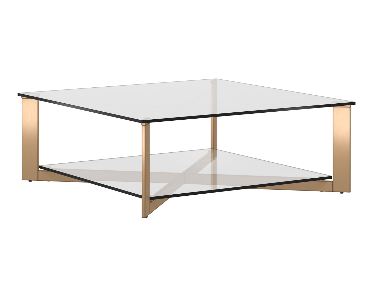 NAHLA XAVIER COFFEE TABLE - SQUARE - ANTIQUE BRASS