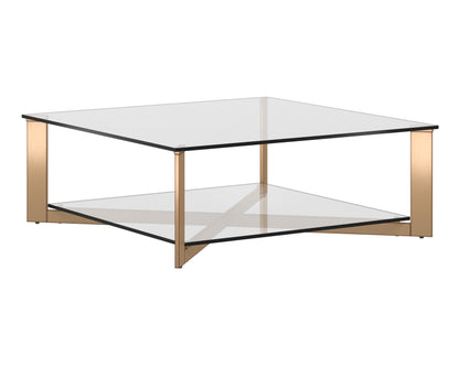 NAHLA XAVIER COFFEE TABLE - SQUARE - ANTIQUE BRASS