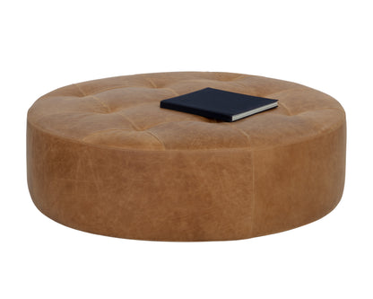 NAHLA NILDA OTTOMAN - CAMEL LEATHER