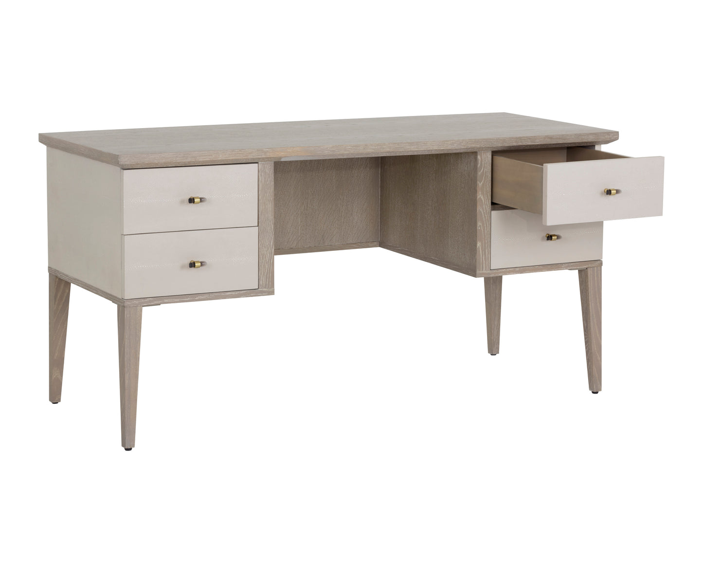 NAHLA PATTINSON DESK - WHITE CERUSE - OYSTER SHAGREEN