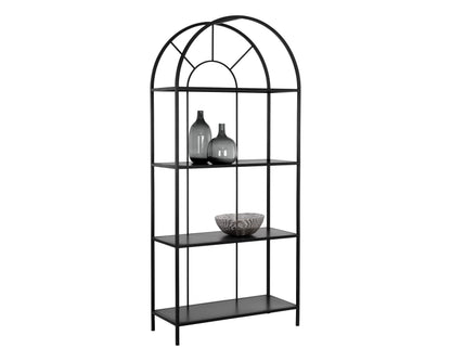 NAHLA ALCOVE BOOKCASE - BLACK