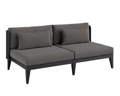 NAHLA IBIZA 2 SEATER SOFA - CHARCOAL - GRACEBAY GREY