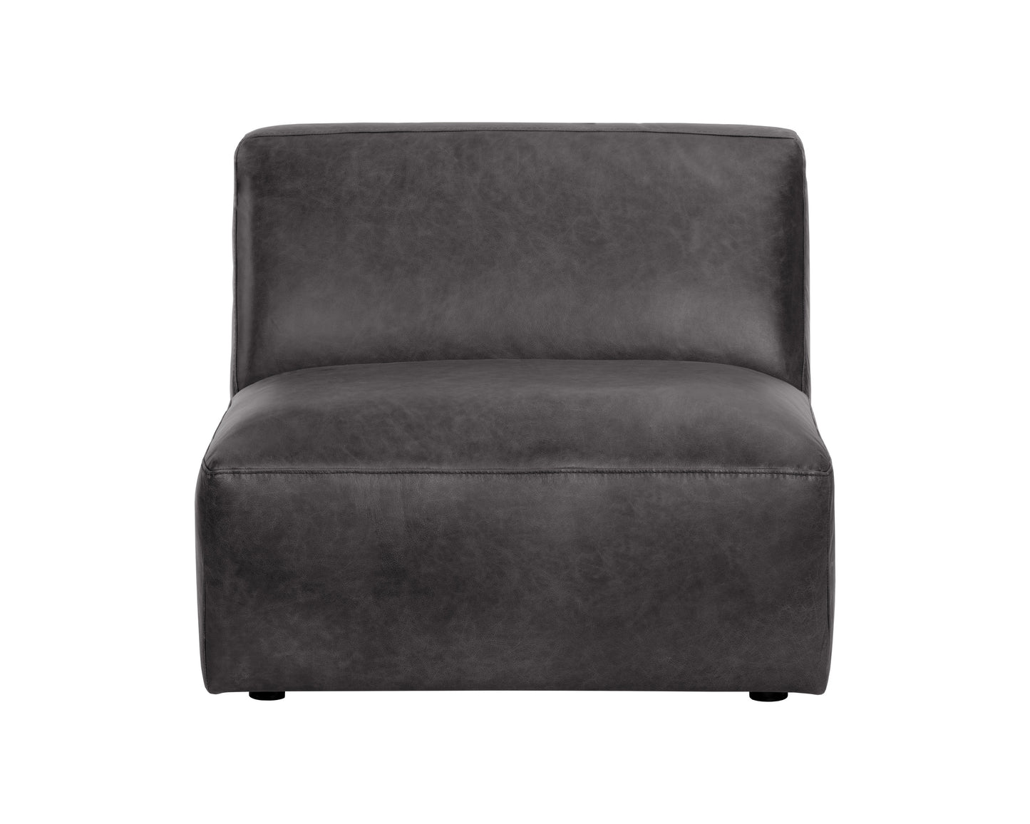 NAHLA WATSON MODULAR - ARMLESS CHAIR - MARSEILLE BLACK LEATHER