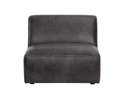 NAHLA WATSON MODULAR - ARMLESS CHAIR - MARSEILLE BLACK LEATHER