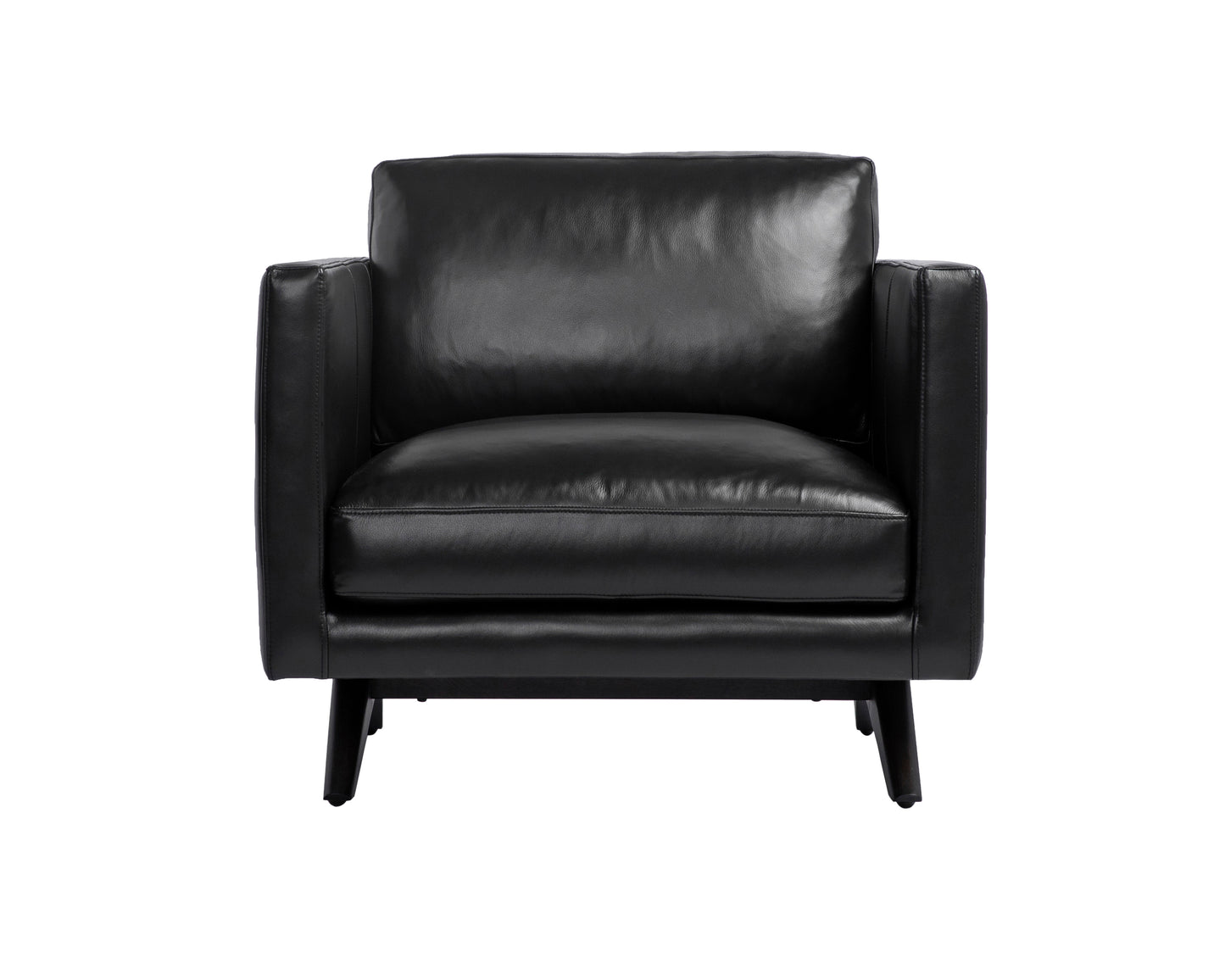 NAHLA ROGERS ARMCHAIR - CORTINA BLACK LEATHER