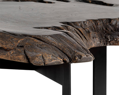 NAHLA WYATT COFFEE TABLE - BLACK / DARK BROWN