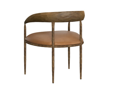 NAHLA ZANATTA DINING ARMCHAIR - TAN LEATHER