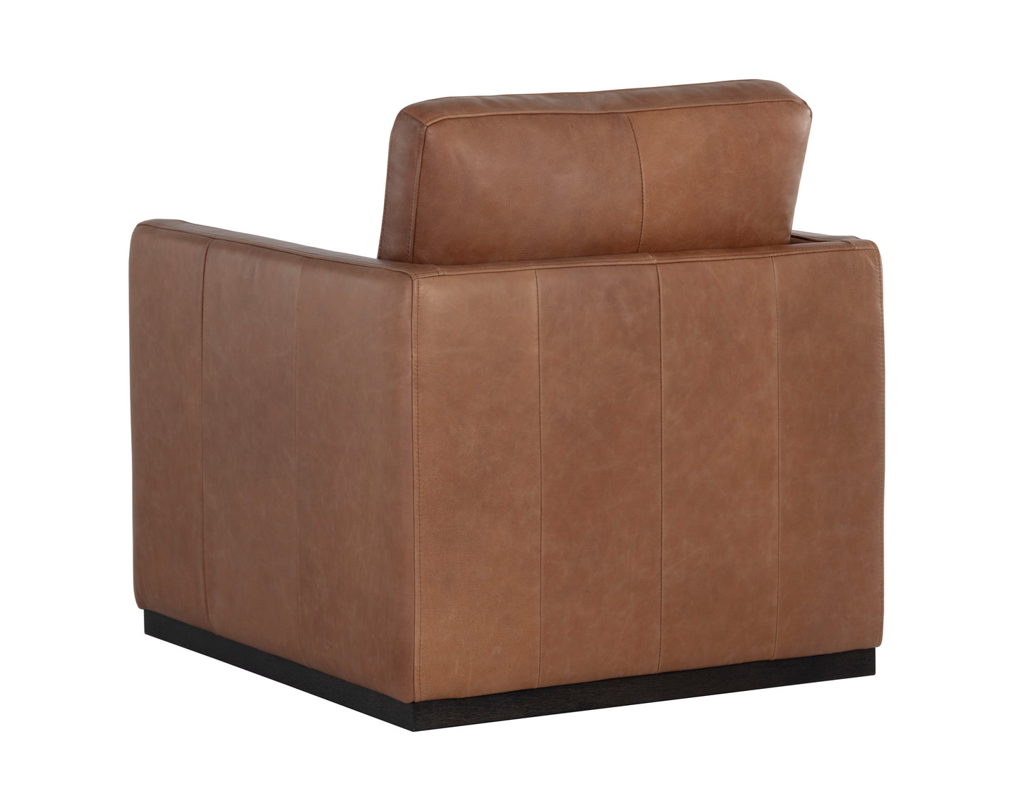 NAHLA PORTMAN SWIVEL LOUNGE CHAIR - MARSEILLE CAMEL LEATHER