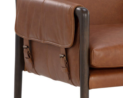 NAHLA MAUTI DINING ARMCHAIR - BROWN - SHALIMAR TOBACCO LEATHER