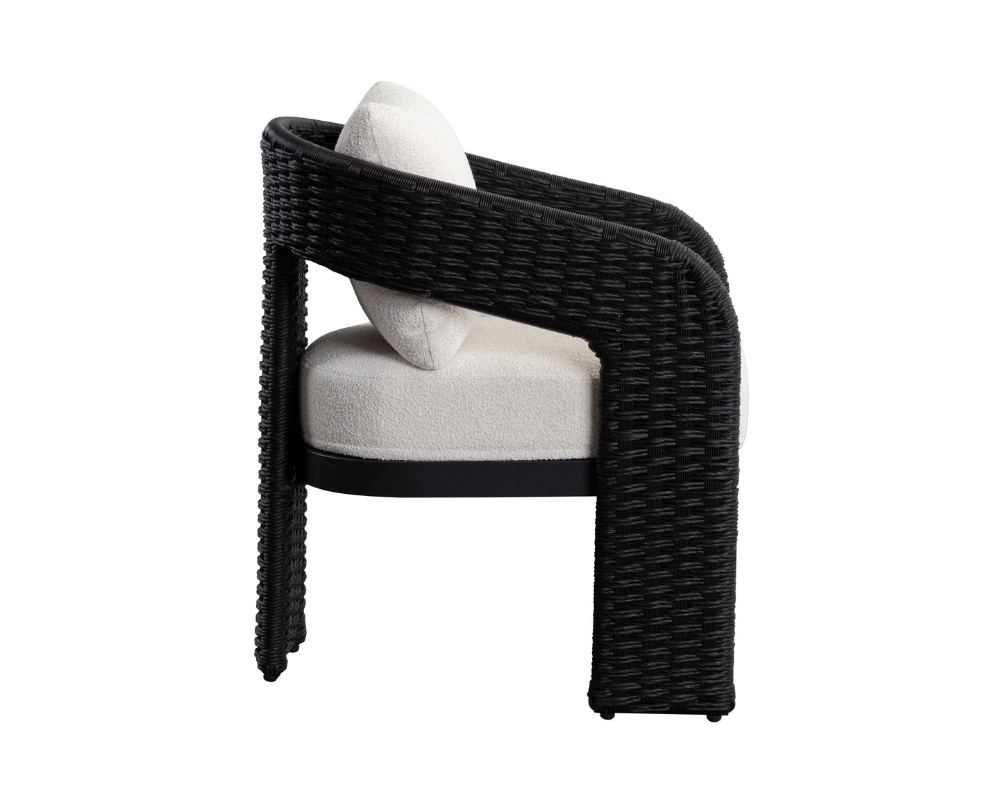 NAHLA PYLOS DINING ARMCHAIR - BLACK / LOUIS CREAM