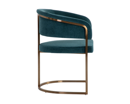 NAHLA MARRIS DINING ARMCHAIR - GOLD - DANNY TEAL