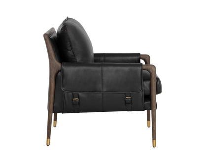 NAHLA MAUTI ARMCHAIR - DISTRESSED BROWN - CORTINA BLACK LEATHER