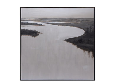 NAHLA LONESOME WETLANDS - 60" X 60" - BLACK FLOATER FRAME