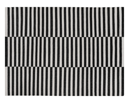 NAHLA ZIGBY HAND-WOVEN RUG - BLACK / IVORY - 9' X 12'