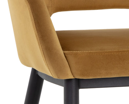 NAHLA THATCHER DINING ARMCHAIR - BLACK - GOLD SKY