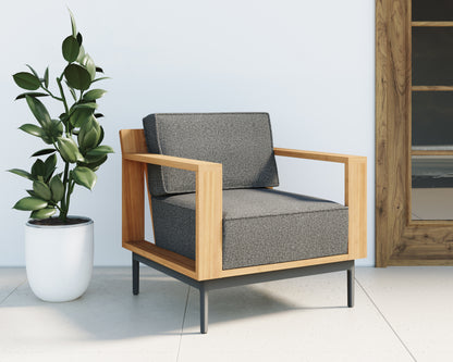 NAHLA CAGLIARI ARMCHAIR - GRACEBAY GREY