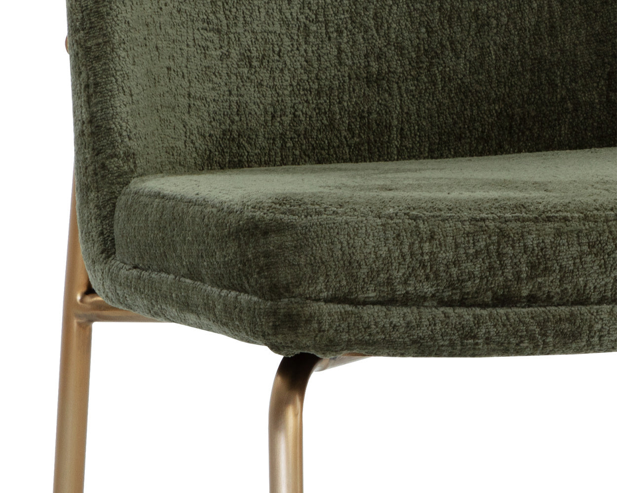 NAHLA ZEKE DINING CHAIR - ANTIQUE BRASS - BERGEN OLIVE