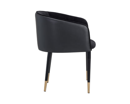 NAHLA ASHER DINING ARMCHAIR - ABBINGTON BLACK / NAPA BLACK