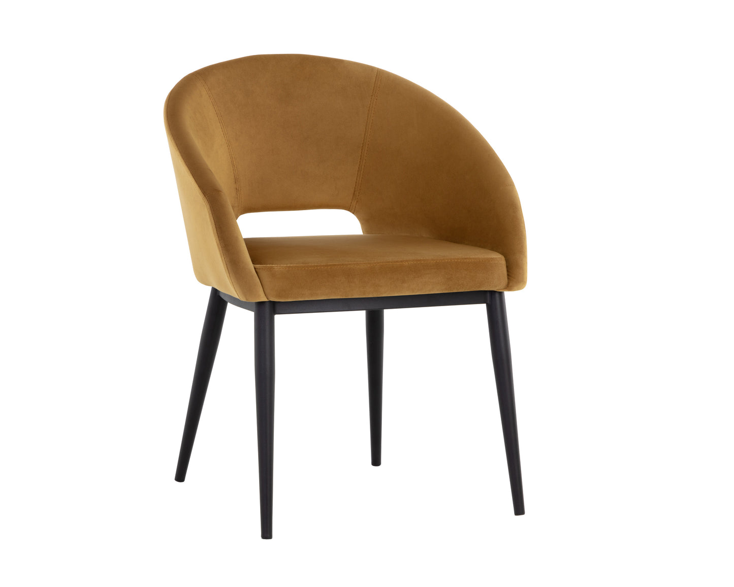 NAHLA THATCHER DINING ARMCHAIR - BLACK - GOLD SKY