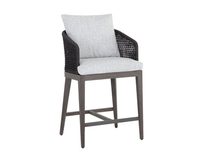 NAHLA CAPRI COUNTER STOOL - SMOKE GREY - COPACABANA MARBLE