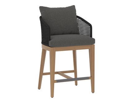 NAHLA CAPRI COUNTER STOOL - NATURAL - GRACEBAY GREY