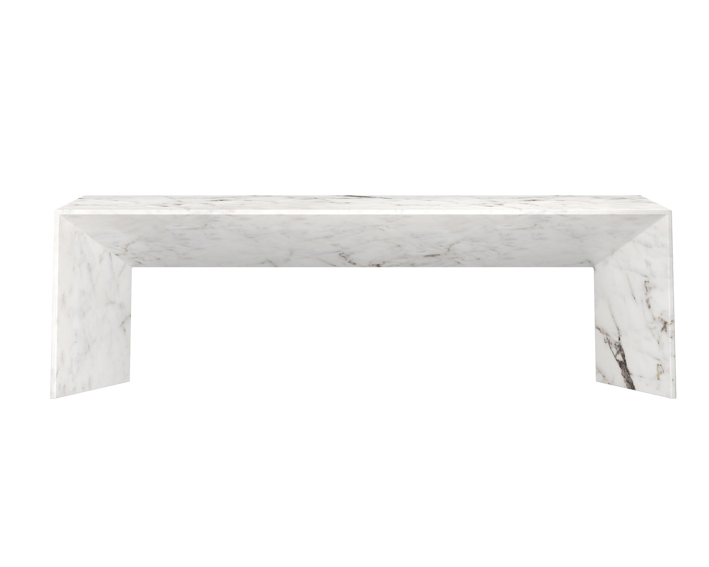 NAHLA NOMAD BENCH - MARBLE LOOK - WHITE