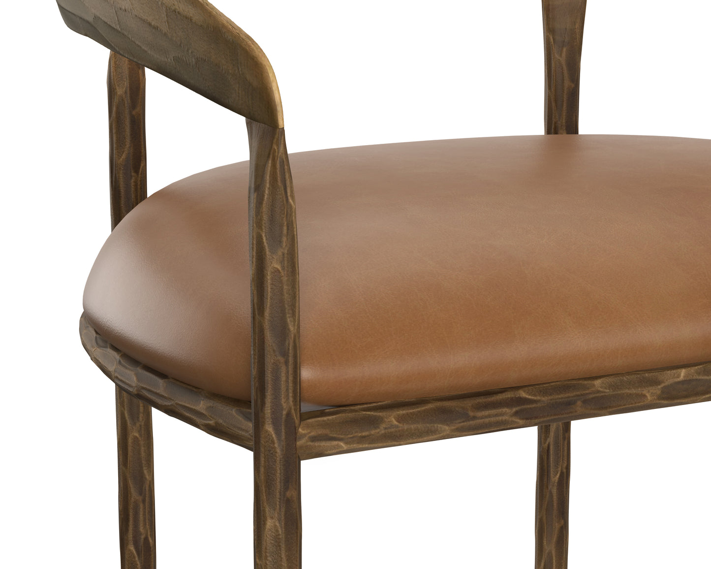 NAHLA ZANATTA COUNTER STOOL - TAN LEATHER