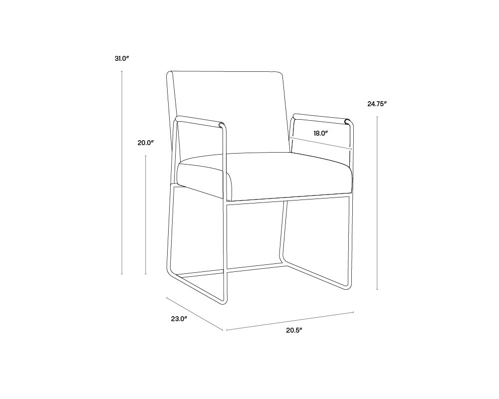 NAHLA BALFORD DINING ARMCHAIR - ARENA NAVY