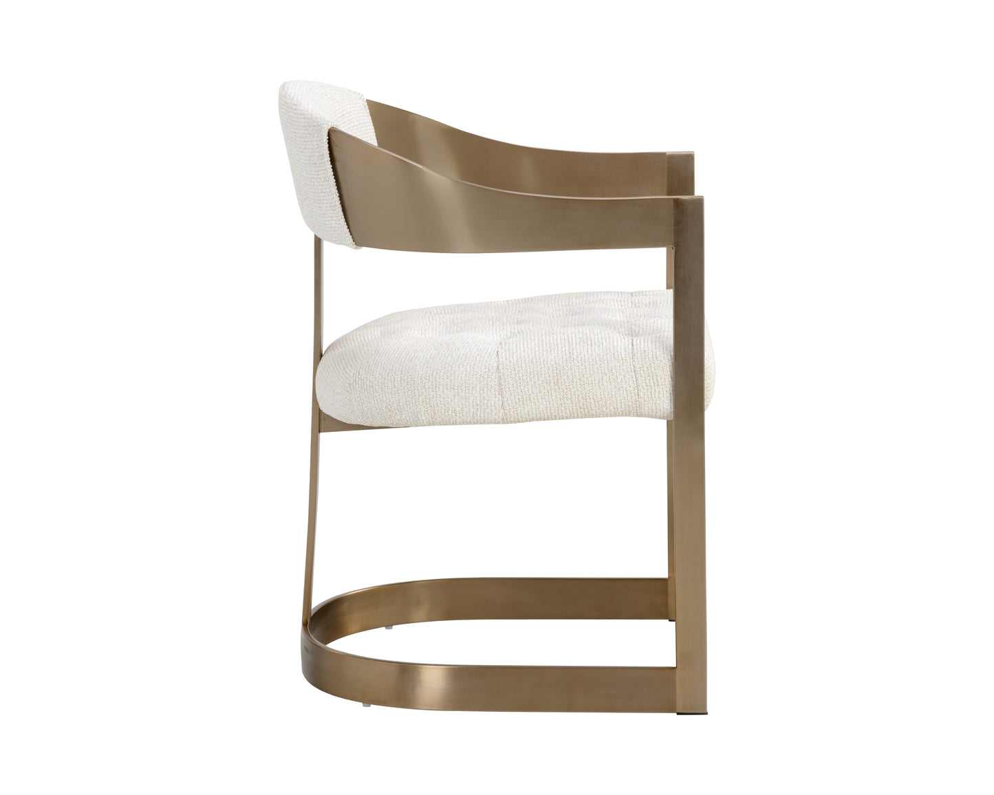 NAHLA BEAUMONT DINING ARMCHAIR - ANTIQUE BRASS - RHEA LIGHT BARLEY