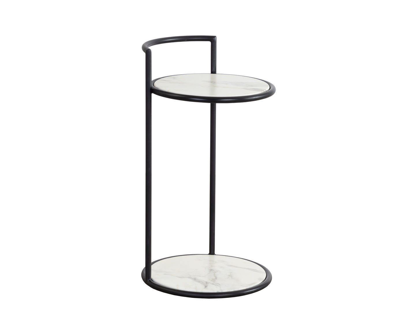 NAHLA PARGA END TABLE - BLACK - MARBLE LOOK