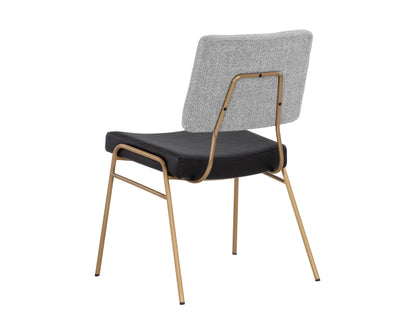 NAHLA BRINLEY DINING CHAIR - GOLD - NIGHTFALL BLACK / CHACHA GREY